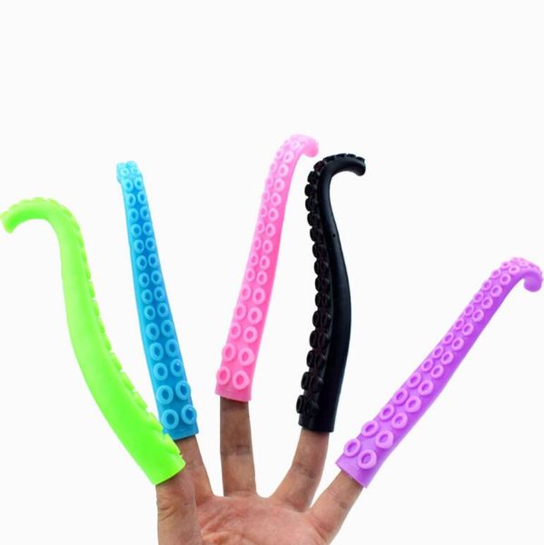 

New Mixed Color Mini Octopus tentacles Finger Cover Kids Toys Home Party Performing Funny Gifts Free Shipping