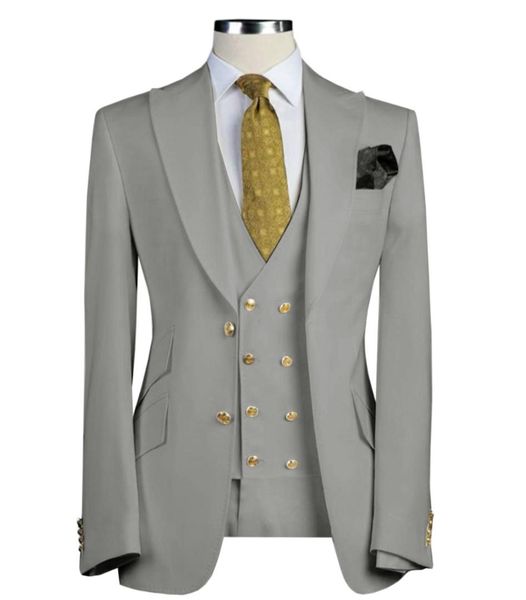 

men suits 3 pieces slim fit business suits groom army green noble grey white tuxedos for formal wedding suit(blazer+pants+vest, White;black