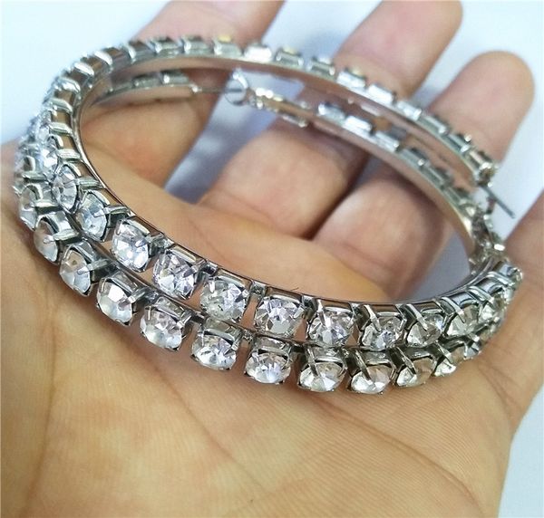 

charm cubic zircon statement big hoop earrings for women wedding dubai bridal round circle, Golden