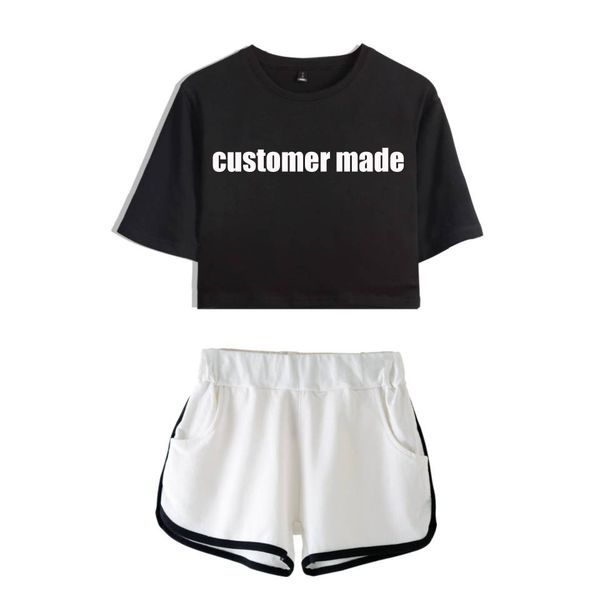 

women's t-shirt women and shorts customize made 12614-tx13, White