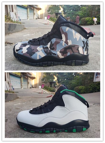 

2019 новый камуфляж белый зеленый x 10s мужская баскетбольная обувь открытый тренеры высокое качество бесплатная доставка с размером коробки