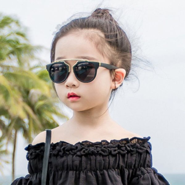 

krmding 2019 fashion metal frame kids sunglasses girl boy glasses baby sunny beach children sunglasses uv400oculos infantil, White;black