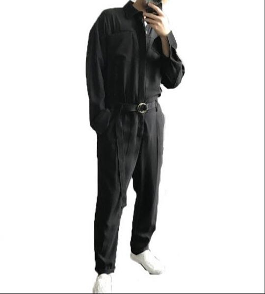 

27-44 new 2018 men's clothing gd hair stylist fashion catwalk jumpsuits casual one-piece garment plus size singer costumes, Black