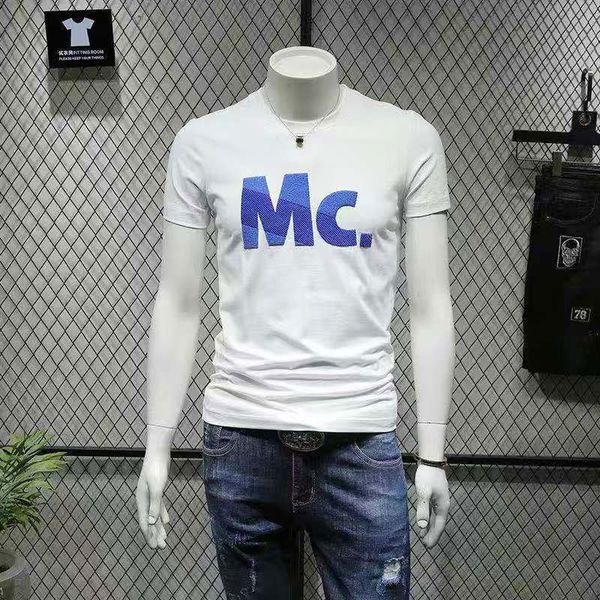 

2020 new summer arrival men's t-shirts casual mens breathable shirts fashion men letter print crew neck t shirt asian size m-5xl, White;black