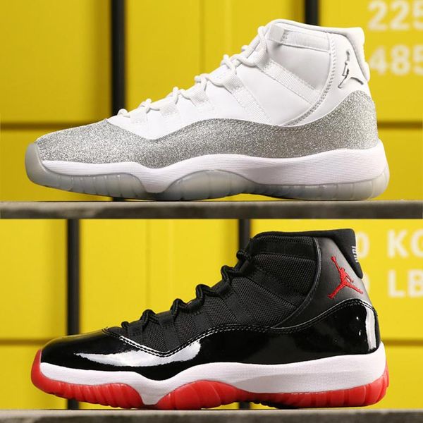 

new air jordan retro aaa+ 11s 11 basketball shoes wmns sneakers mens prom night high concord 45 bred sports shoes man 36-47