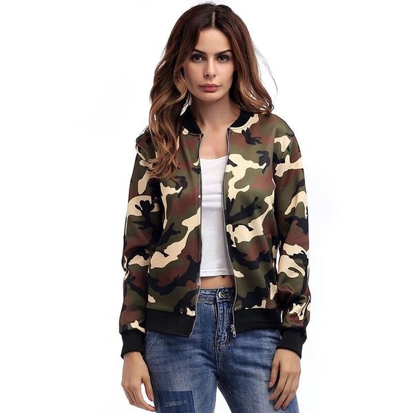 

2019 spring jacket camouflage print slim fit fashion long sleeve jacket casual baseball uniform, Black;brown