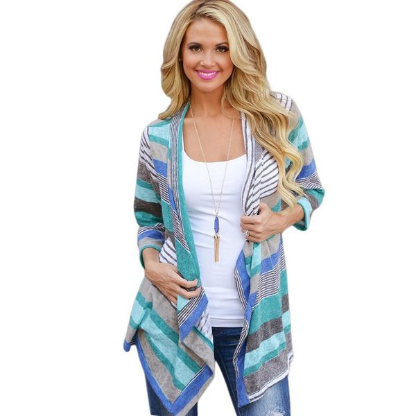 

fashion bright color women cardigan ladies autumn asymmetrical blouse, White