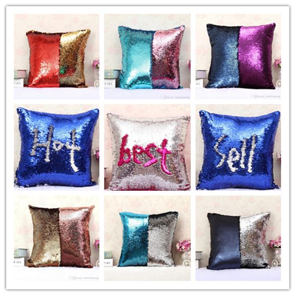 24 Designs Sequins Pillow Case Pillow Cover Mermaid Cushion Cover