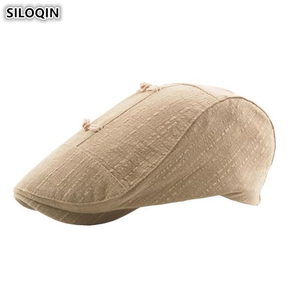 

siloqin adjustable size women's flat cap beret hat ethnic style novelty retro buckle short brim caps for women 2018 new style, Blue;gray