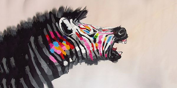 

zebra street art живопись африки радуга home decor расписанную hd печать картины маслом на холсте wall art canvas картинки 200218