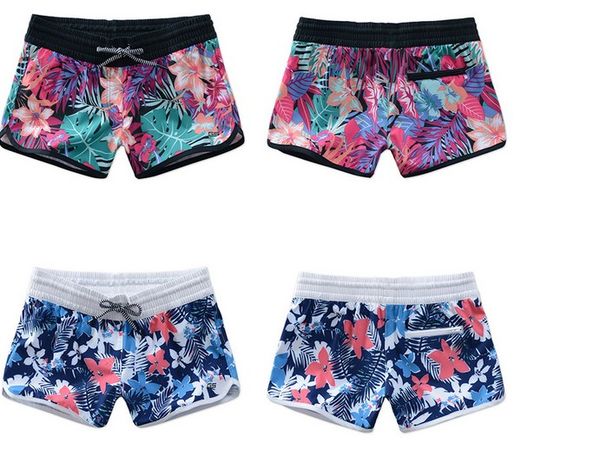 

women floral-print diving shorts female loose beach shorts plus size swimming trunks quick dry bikini bottoms hot