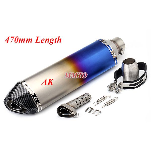 

51mm akrapovic exhaust motorcycle echappement escape moto muffler modified pipe 470 lenght for yzf r3 z750 msx 125 z1000 cb 500f