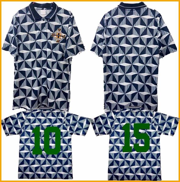 

1990 1992 northern ireland away soccer jersey 90 92 vintage northern ireland national classic old team football shirt, Black;yellow