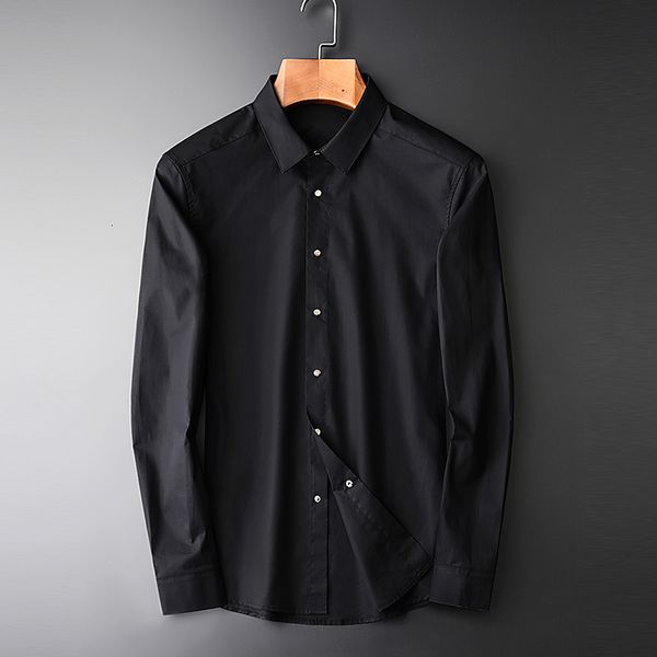 

100% cotton mens shirts luxury metal bottons sport long sleeve mens dress shirts plus size 4xl slim fit black male shirt, White;black