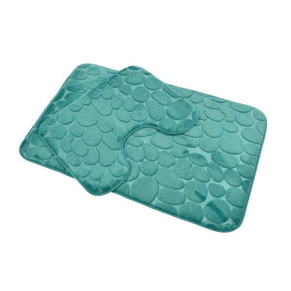 

2pcs/set bath mats toilet rug funnel cobblestone anti-slip floor mat carpet