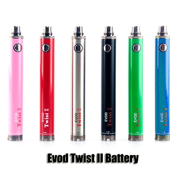 

Evod Twist II 2 VV батарея 1600mah переменное напряжение 3.3 V-4.8 V батарея для 510 Ego thead Mini Protank 3 танковых форсунок