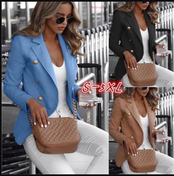 

women blazers plus size double breasted womens laple neck female clothing new arrival solid color, White;black