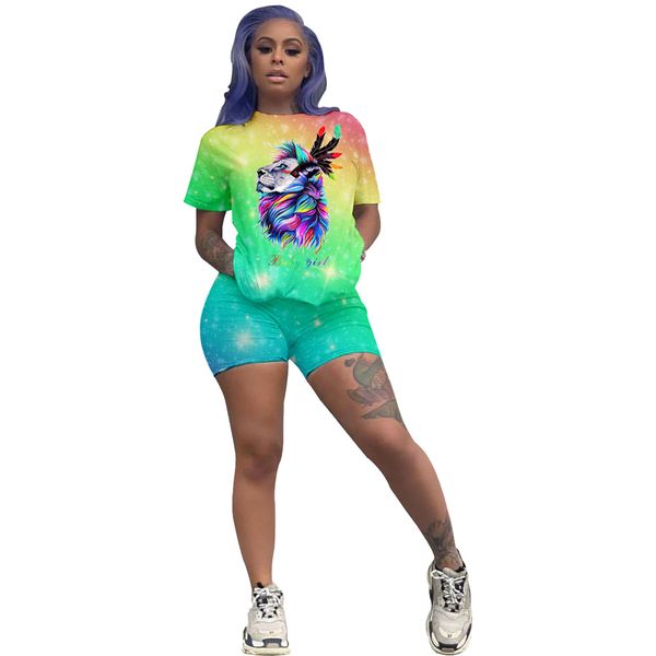 

28hy5073 two piece short set women biker shorts sets casual cartoon 2pcs tracksuit summer fashion short pants women plus size outfit, Gray