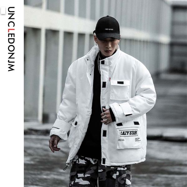 

uncledonjm 2019 new winter men's zipper jacket male coat stylish man apparel brand men's parkas la-9924, Black