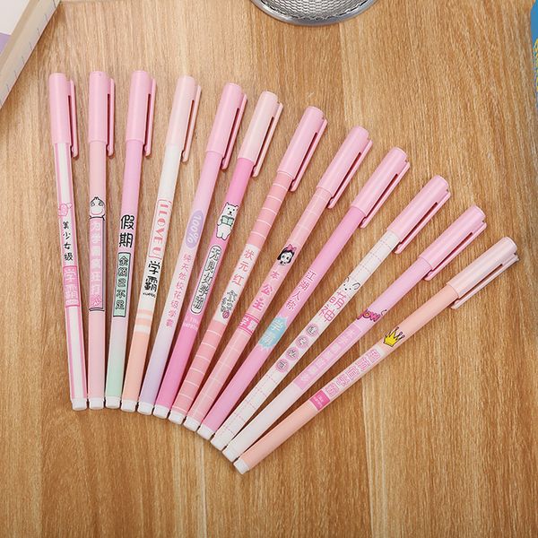 

40 pcs creative stationery girl heart pink xueba neutral pen lovely student written water-based pen individual signature