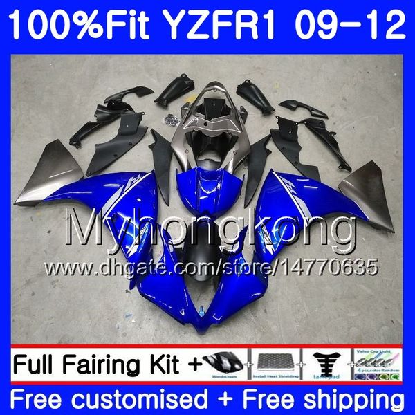 Injeção Para YAMAHA YZF 1000 R 1 YZF-1000 YZFR1 09 10 11 12 241HM.20 YZF R1 YZF1000 Fábrica azul quente YZF-R1 2009 2010 2011 2012 Carenagem Kit