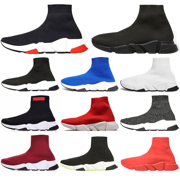 

2020 dsigner sneakers speed trainer black red gypsophila triple black fashion flat sock boots casual shoes speed trainer runner 36-45