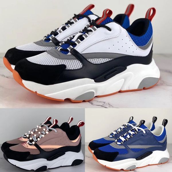 

2019 knit calfskin trainers brand womens designer sneakers luxury fashion b22 sneakers reflective couple casual shoes t07, Black