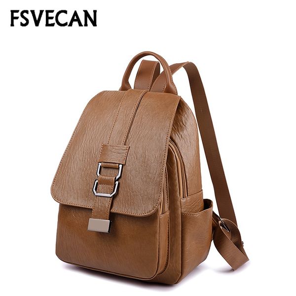 

fsvecan luxury design fashion women bacakpack female brown anti theft cover ladies elegant backpack travel mochilas mujer 2018