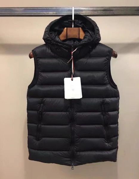 

french ski men's vest down coats warm plus size man down and parka anorak vest gillets winter warm jacket, Black;white
