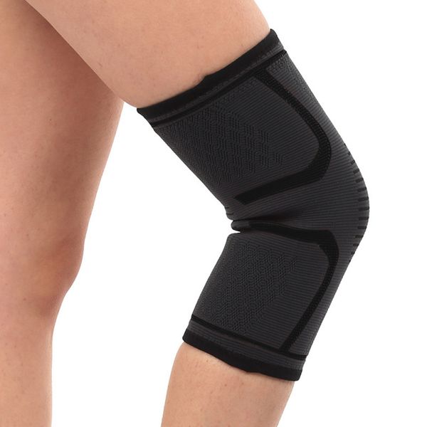 

2x knee sleeve compression brace support for sport pain arthritis relief fitness running cycling knee support braces elastic, Black;gray
