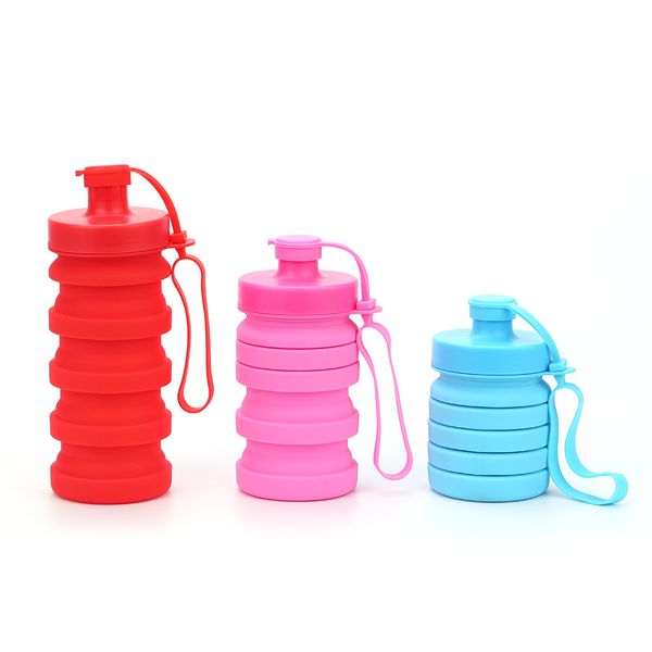 

400ml folding water bottles portable collapsible water bottle retractable silicone water bottle outdoor camping travel retractable cups