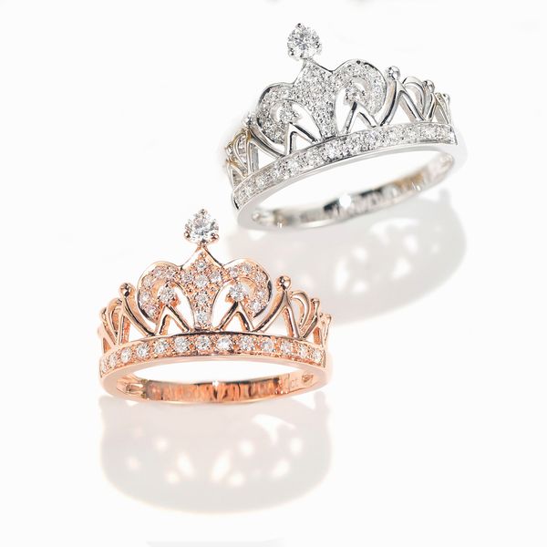 

rose jin huangguan ring woman diamond ring jewelry, Silver