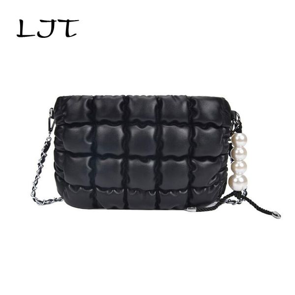 

ljt luxury designer women handbags 2019 popular fashion rhombic small square bag ladies pearl chain crossbody bag bolso mujer