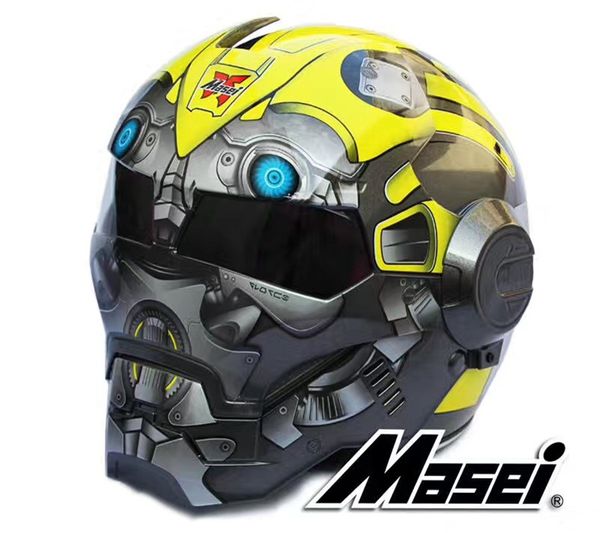 

бесплатная доставка топ abs moto байкер шлем masei железный человек специальная мода половина открытым лицом мотокросс шлем