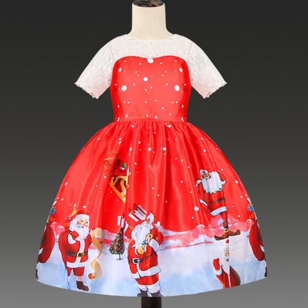

new christmas dress for girls costume kids dresses for girls princess dress children evening party dress 3 4 5 6 7 8 9 10 year, Red;yellow