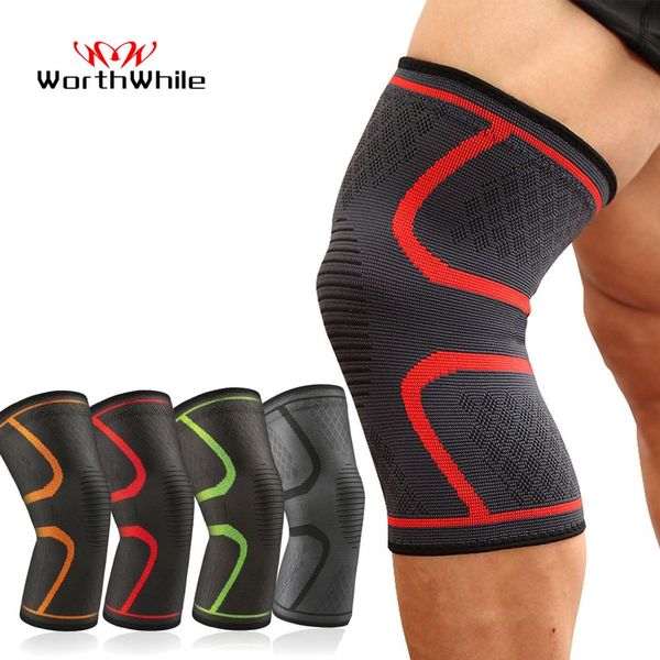 

worthwhile 1 pc elastic knee pads nylon sports fitness gear kneepad brace running basketball protector volleyball support, Black;gray