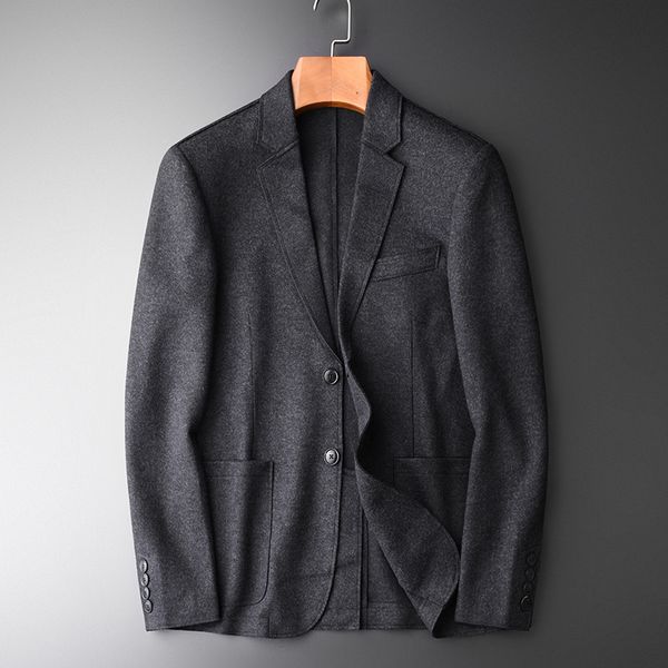 

men's suits & blazers male hight quality horn bottons wool blending and jackets men plus size 4xl chic blazer masculino slim fit, White;black