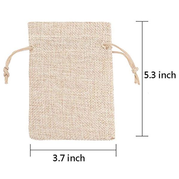 

burlap bags with drawstring 3.9x5.1inches 24 pack jute gift bag for wedding party jewelry pouch and diy craft (flaxen,3.9x5.1i