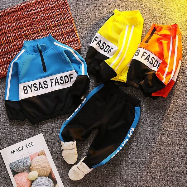 

children boys clothing set patchwork kongfu sportswear winter long sleeve pullover tracksuit outfits clothes kids suits 6 years, Blue