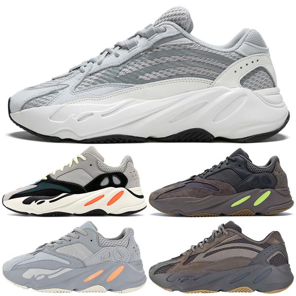 

700 wave runner 2019 mauve solid grey men running shoes kanye west designer shoes sport sneakers 36-46, Black