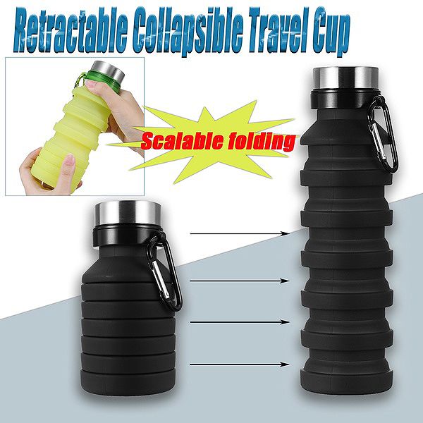 

outdoor travel sports folding silicone water bottle kettle cup