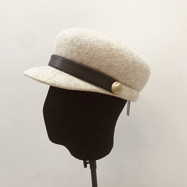 

wool felt hat warm wool winter hat visor / beret / newsboy hat, Blue;gray