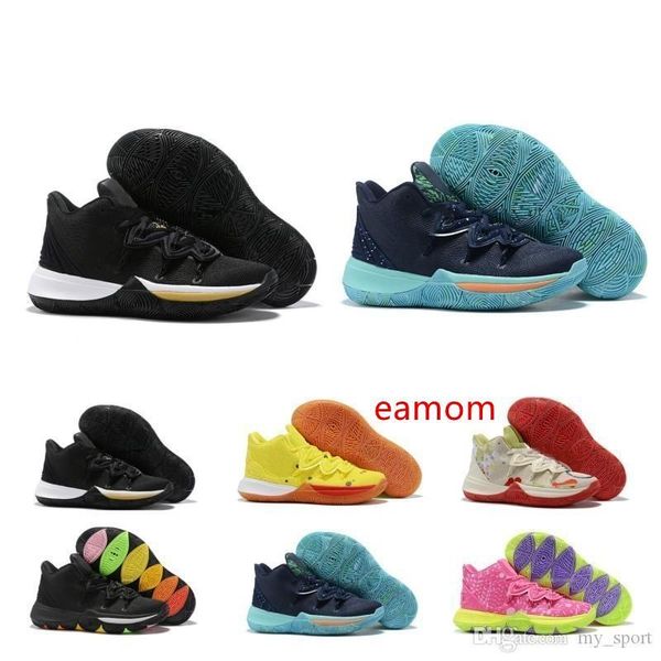 

оптовая продажа мужская kyrie 5 v patricks stars баскетбольная обувь nickelodeon 20th sponge irving outdoor luxury sneakers cj61-700 600, Black