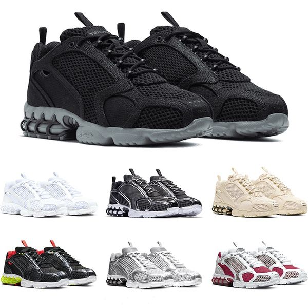 

zoom spiridon caged men women running shoes triple white cool grey varsity red metallic silver mens trainers sports sneakers runners