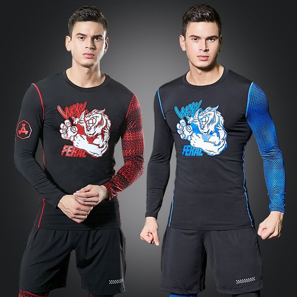 

идущие рубашки сухой fit mens тренажерный зал одежда совок шеи длинные рукава yie euilding suiit полиэстер apparelsleeves, Black;blue