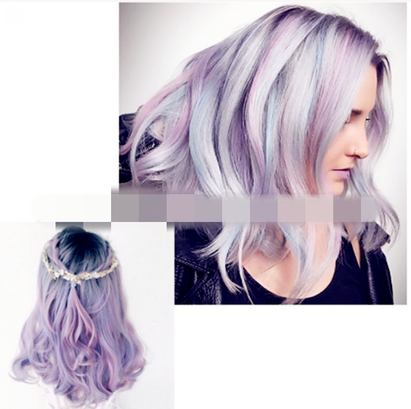 

wig european and american women's fashion color chemical fiber mixed color long curly hair micro-volume fake goods, Black