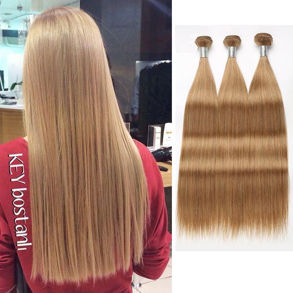 

honey blonde прямые волосы пучки малазийский человеческих волос 3 bundle предложения # 27 цвет remy 10 a grade virgin hair extension beyo, Black