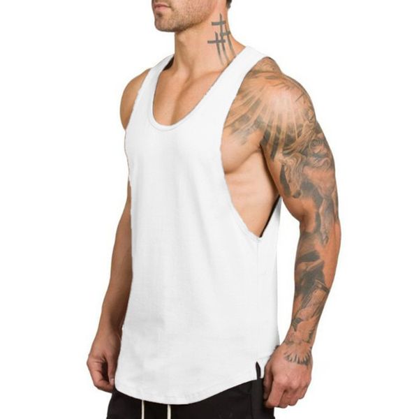 

men' clothing men' tank deep-digging bodybuilding fitness vest solid summer v-neck comprehensive training sports bottoming shir, White;black