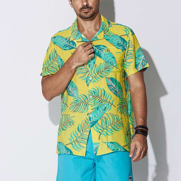 

men's casual loose shirts 2020 new hawaiian floral print male shirt men lapel short sleeve summer beach, White;black