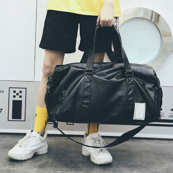 

women men travel bag handbag beach shoulder bag crossbody pu large capacity fashion couples duffel package sale